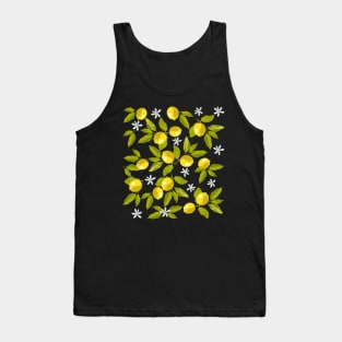 Pattern of lemons with flowers Tank Top